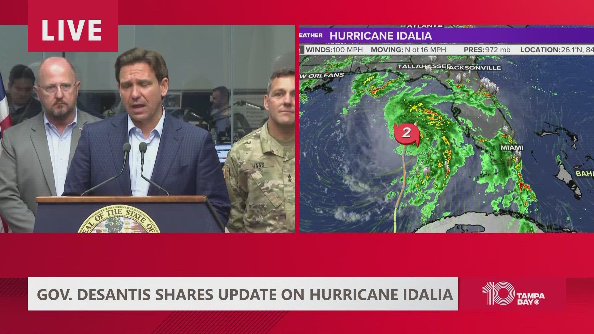 Hurricane Idalia has reached Cat 2 strength in the Gulf of Mexico as the outer rainbands continue to push their way into southwest Florida and the Tampa Bay region.