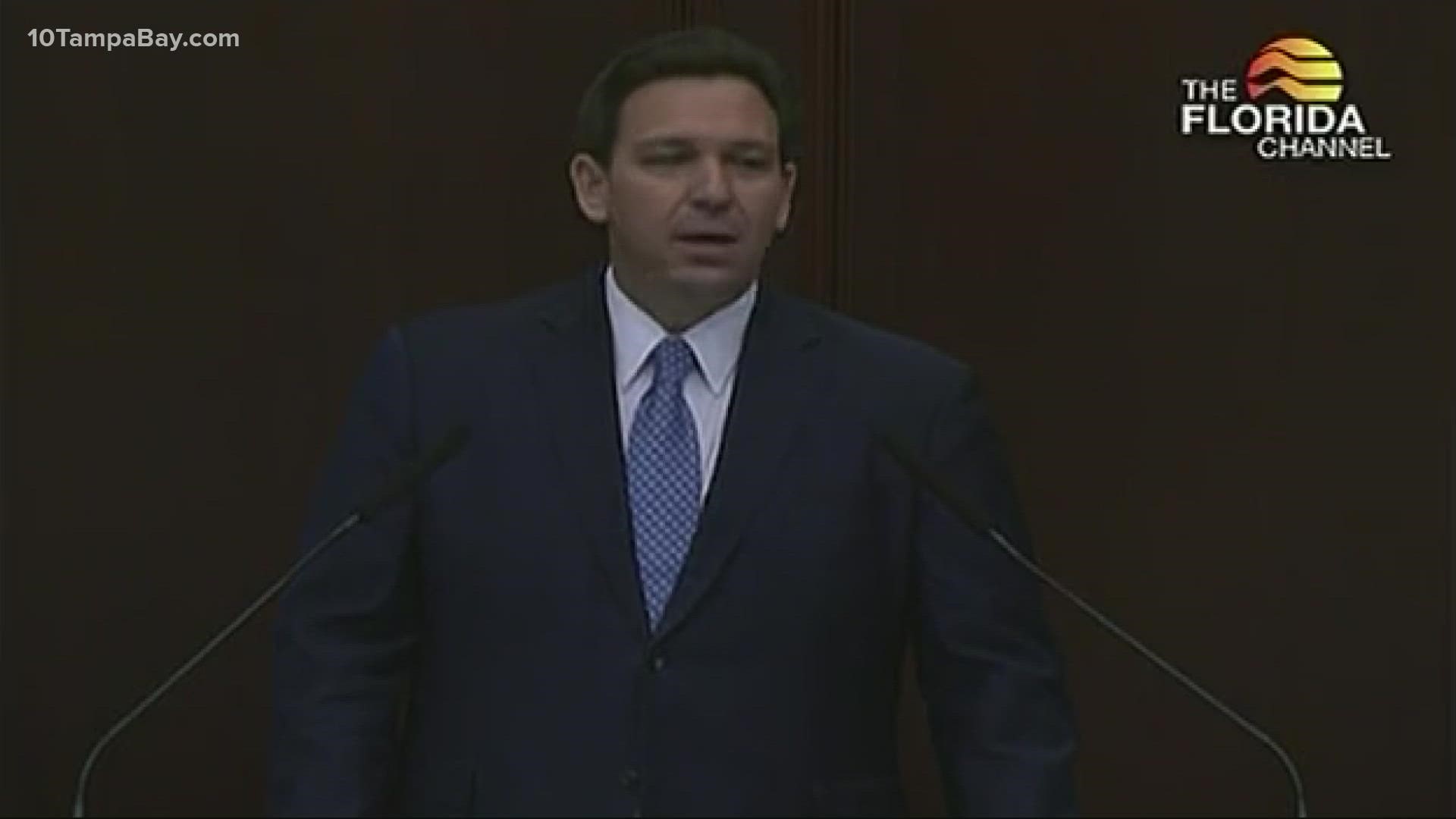 DeSantis spoke about plans of preventing schools from teaching critical race theory and keeping undocumented immigrants from settling in Florida.