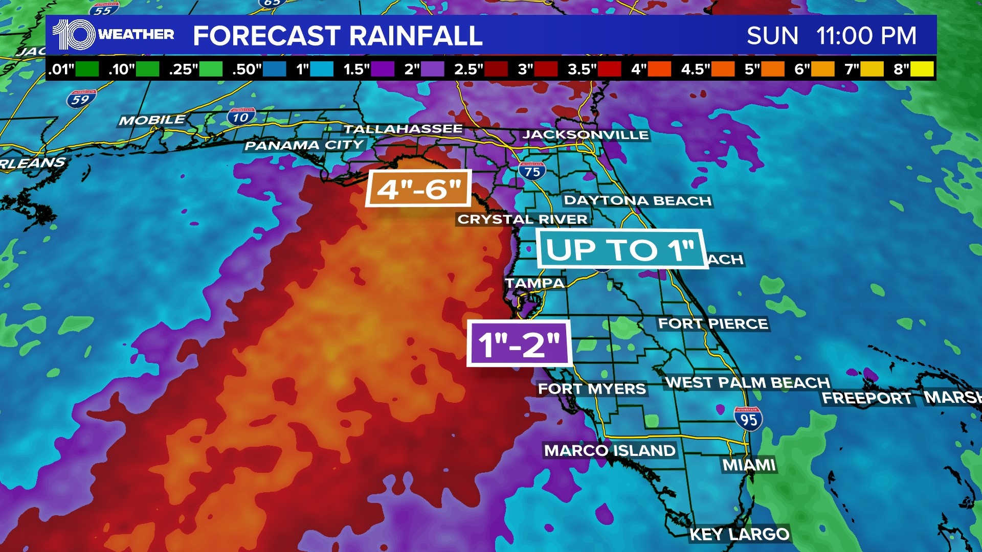 Chance for excessive rainfall in Tampa Bay area this weekend