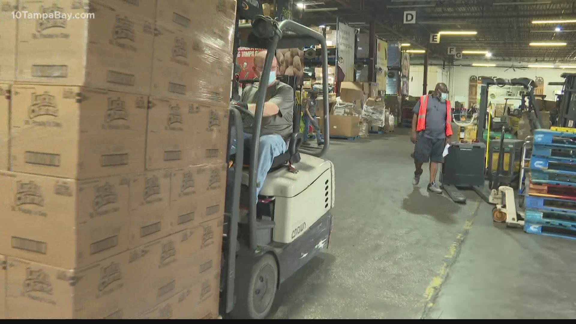 The food was dropped off at Feeding Tampa Bay's warehouse on Wednesday.