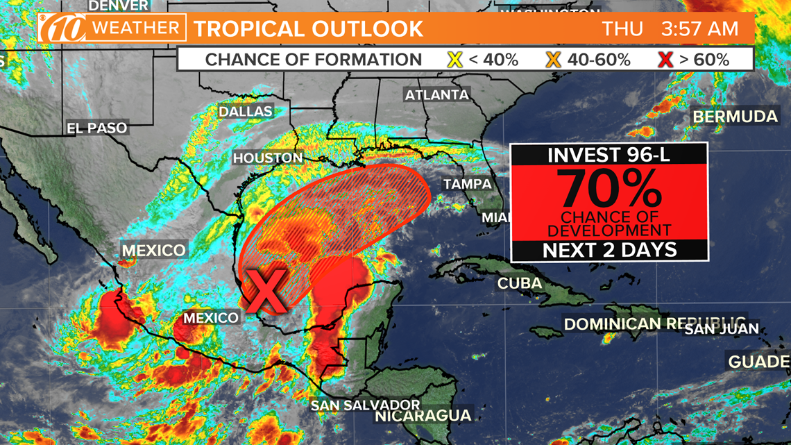 Disturbance has a 40-percent chance of development in the Gulf | wtsp.com