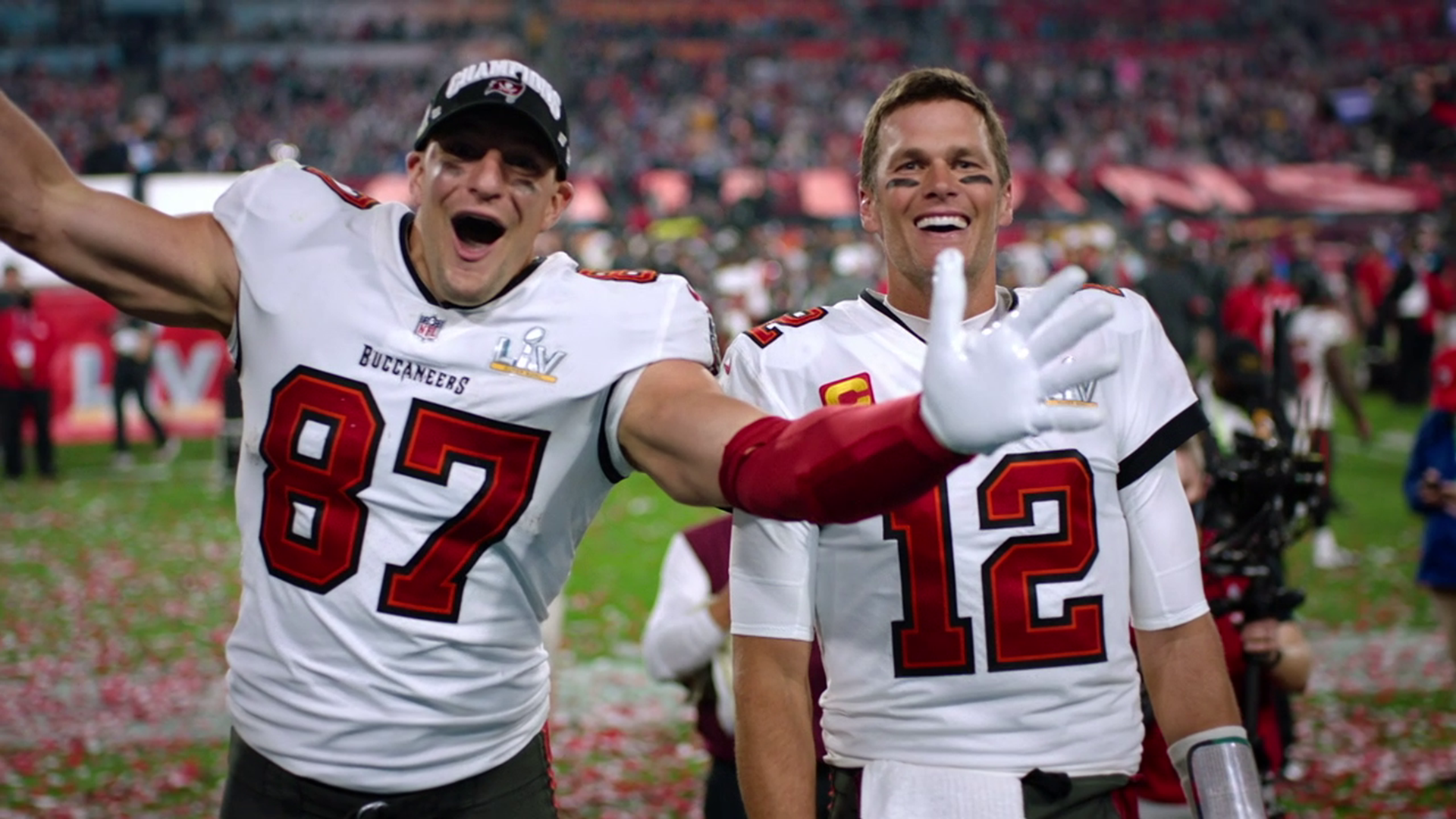 Tom Brady and Rob Gronkowski Celebrate Super Bowl 2021 Win