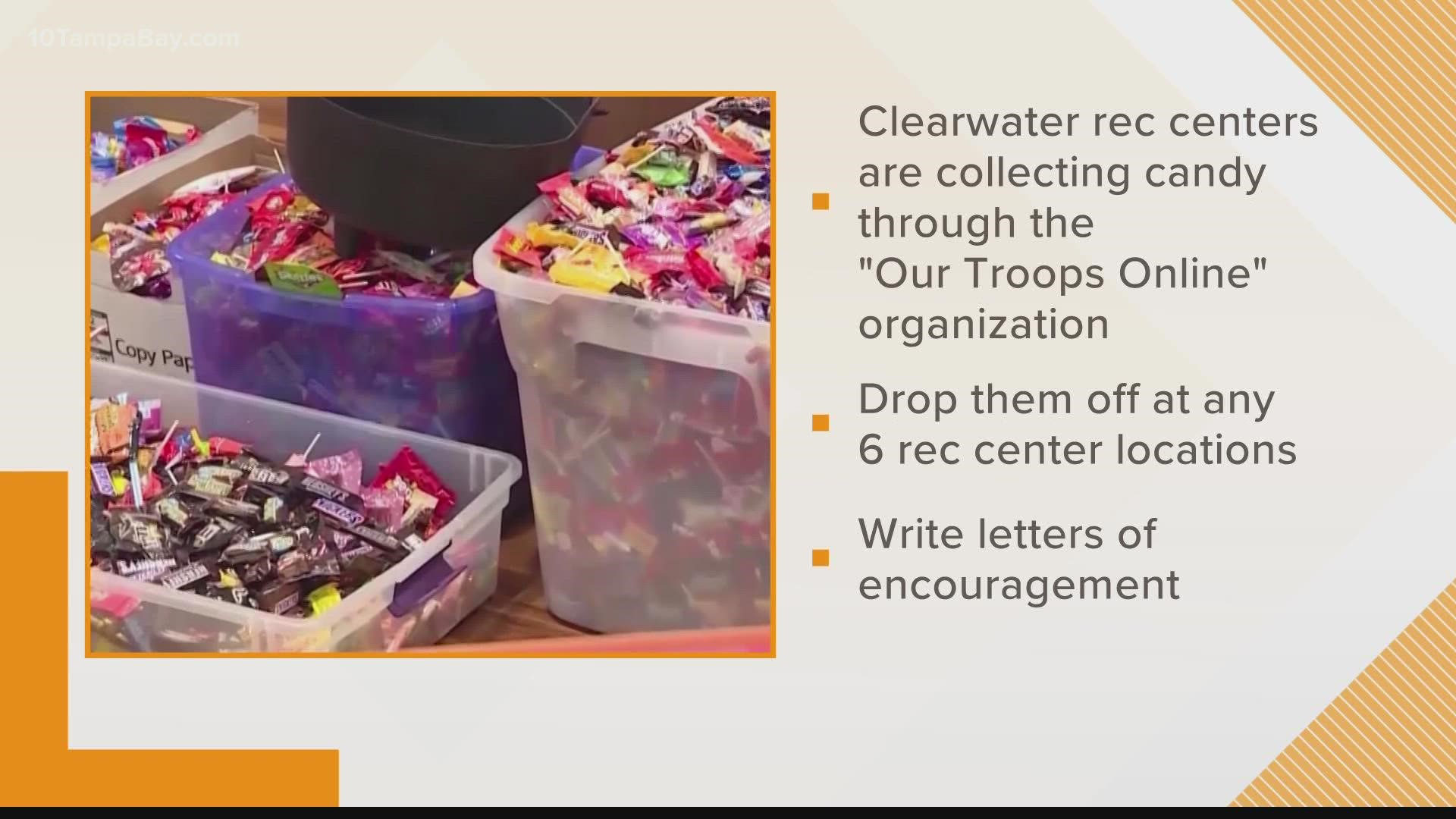 The city of Clearwater is accepting candy for U.S. servicemembers from Nov. 1 to 7.