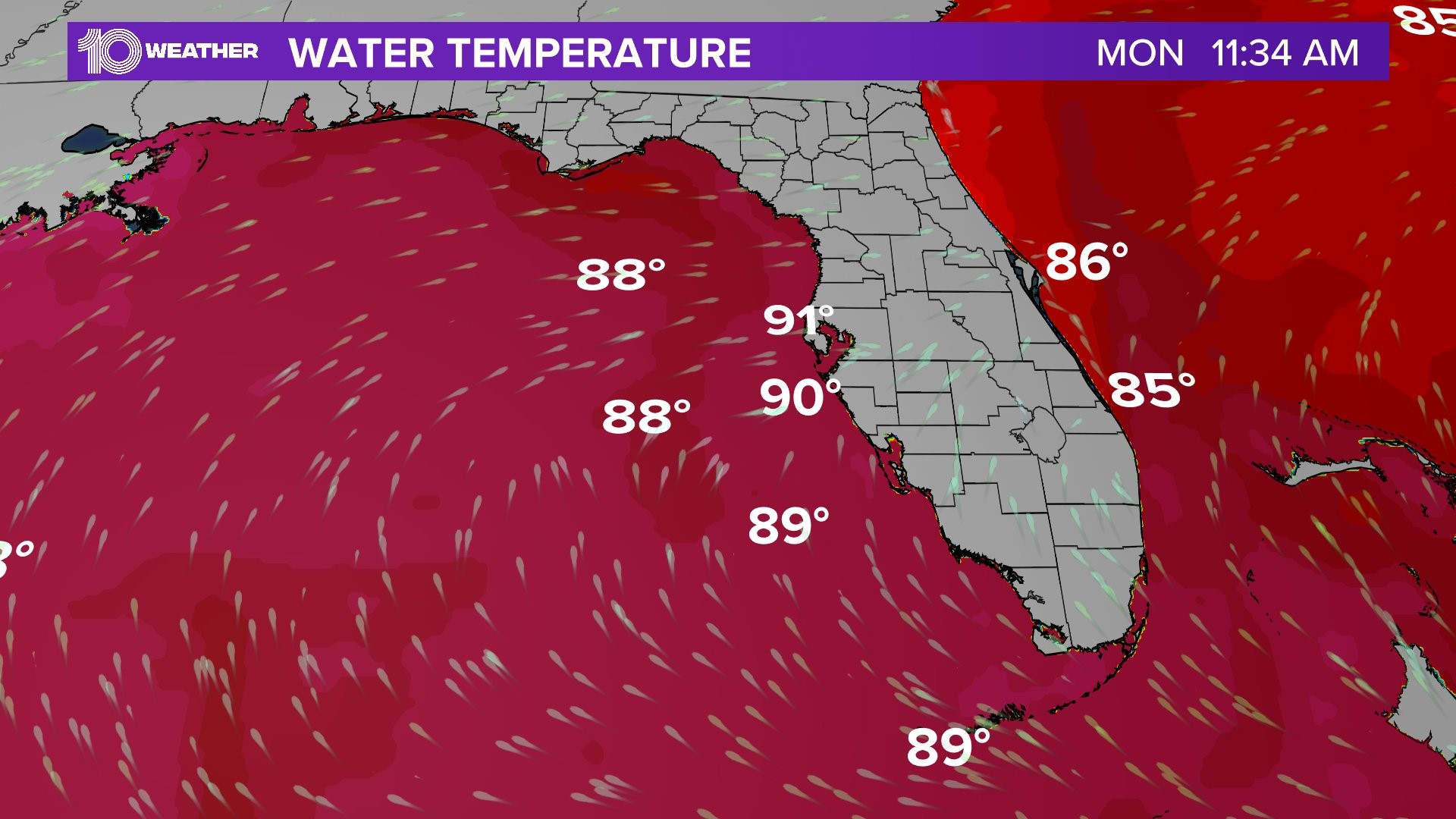 Clearwater Beach water temperature hits 93 degrees