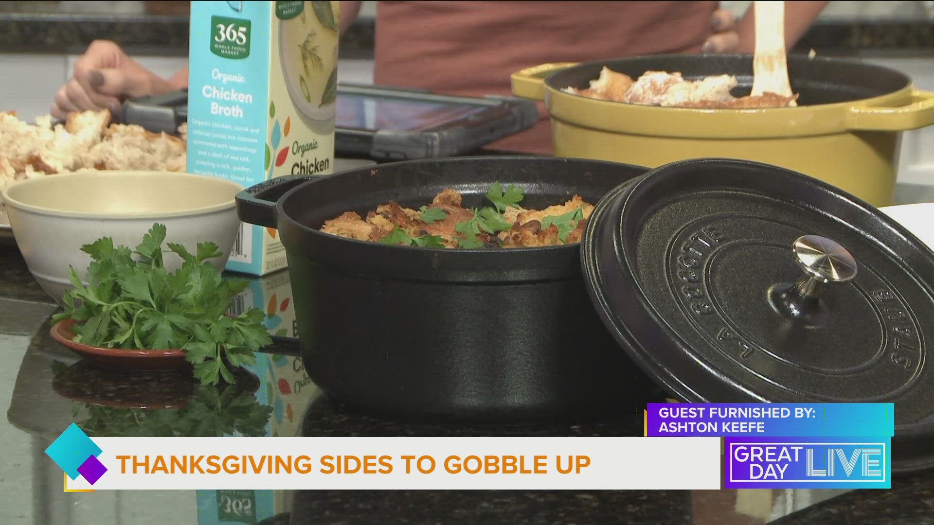 Some prefer the side dishes on Thanksgiving over the turkey! Chef and Culinary Stylist Ashton Keefe gave us two recipes. 