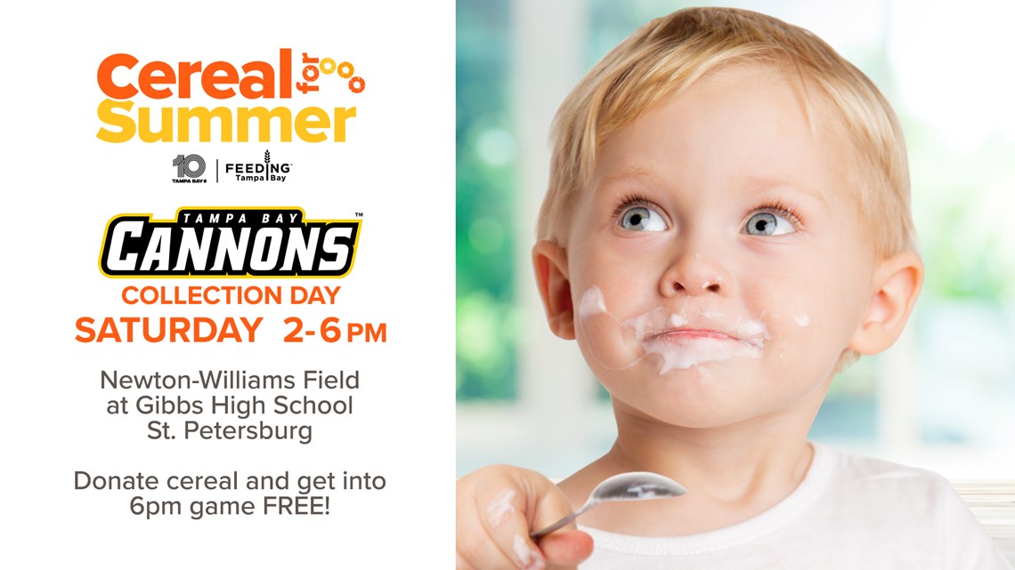 Tampa Bay Cannons: Donate cereal and receive admission - Vimarsana News