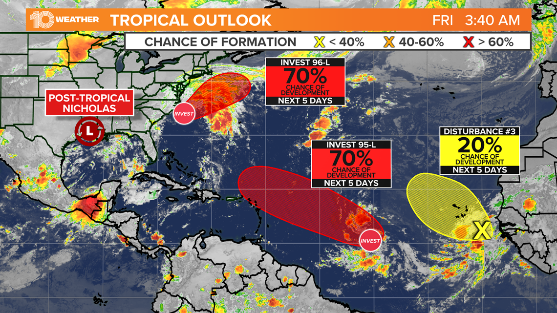 Tracking tropics National Hurricane Center monitoring 3 areas