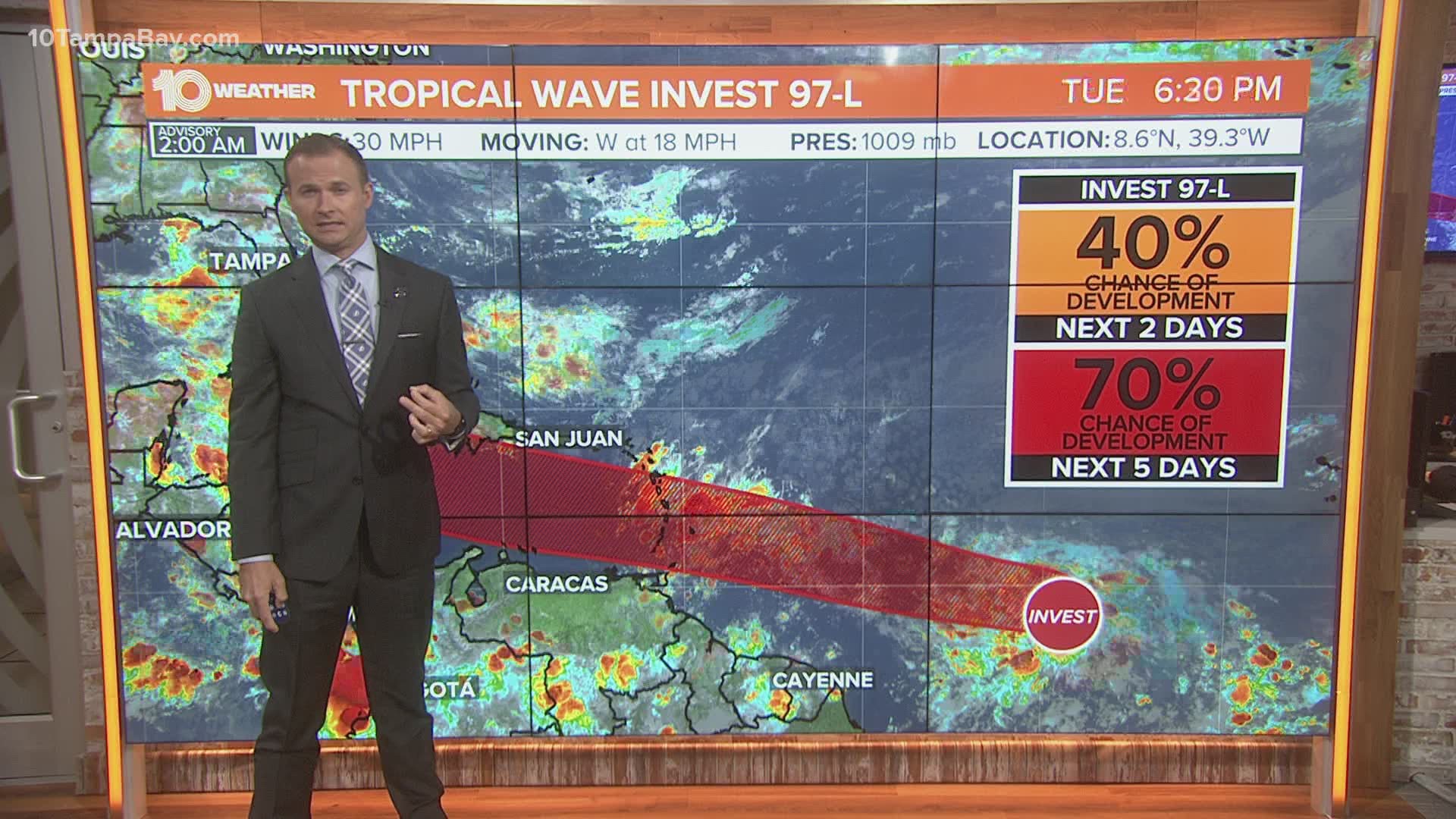 NHC Invest 97L likely to a tropical storm