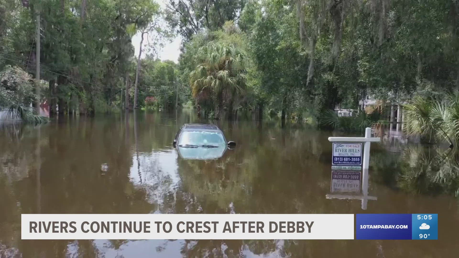 In Valrico, River Drive is now the river as several feet of water surround homes in the neighborhood