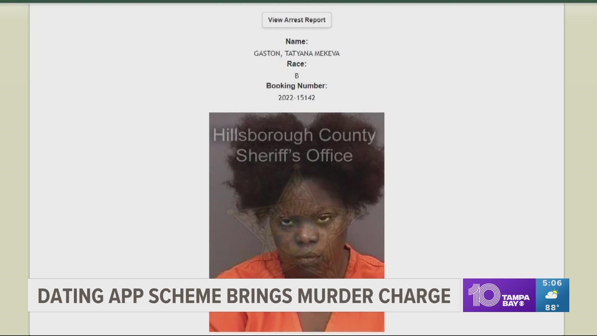 Tatyana Gaston is accused of posing as another woman while she and her brother planned to rob a man. But the other man had a gun and shot her brother, deputies said.