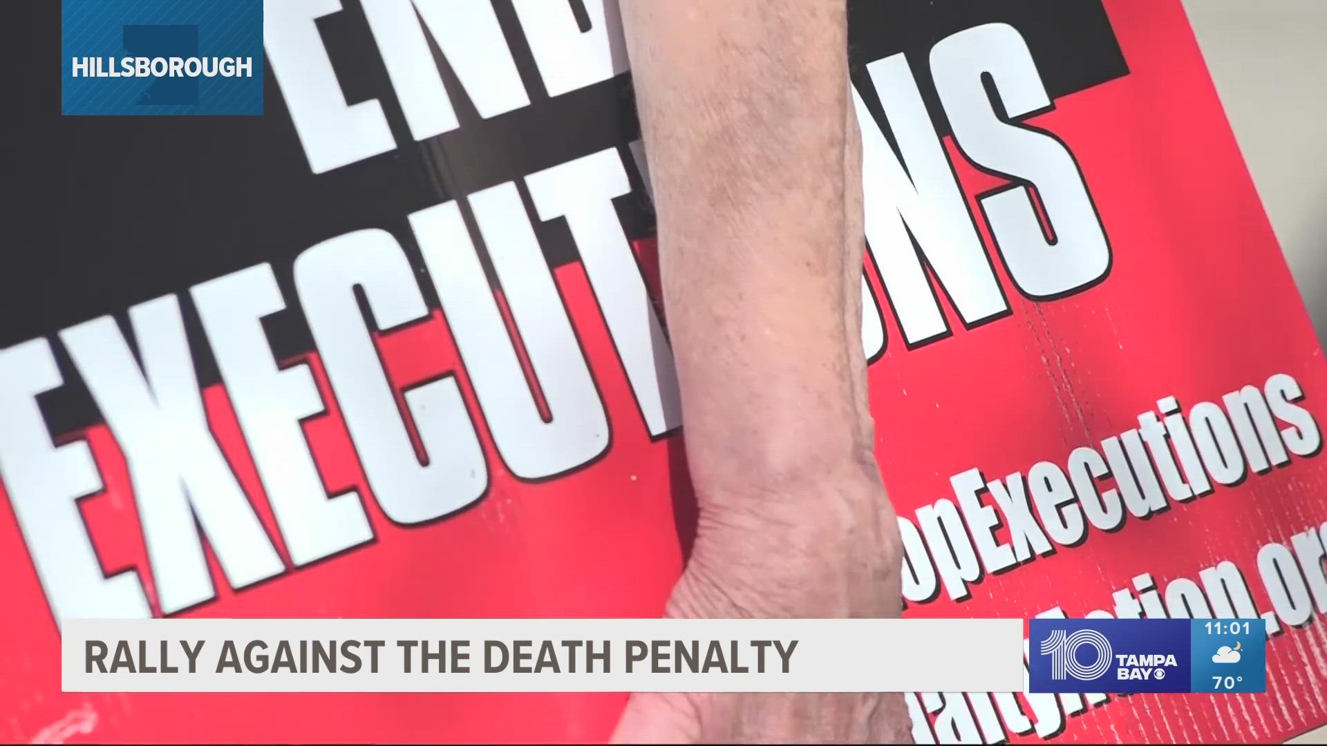 Groups rally outside Hillsborough County courthouse against the death penalty