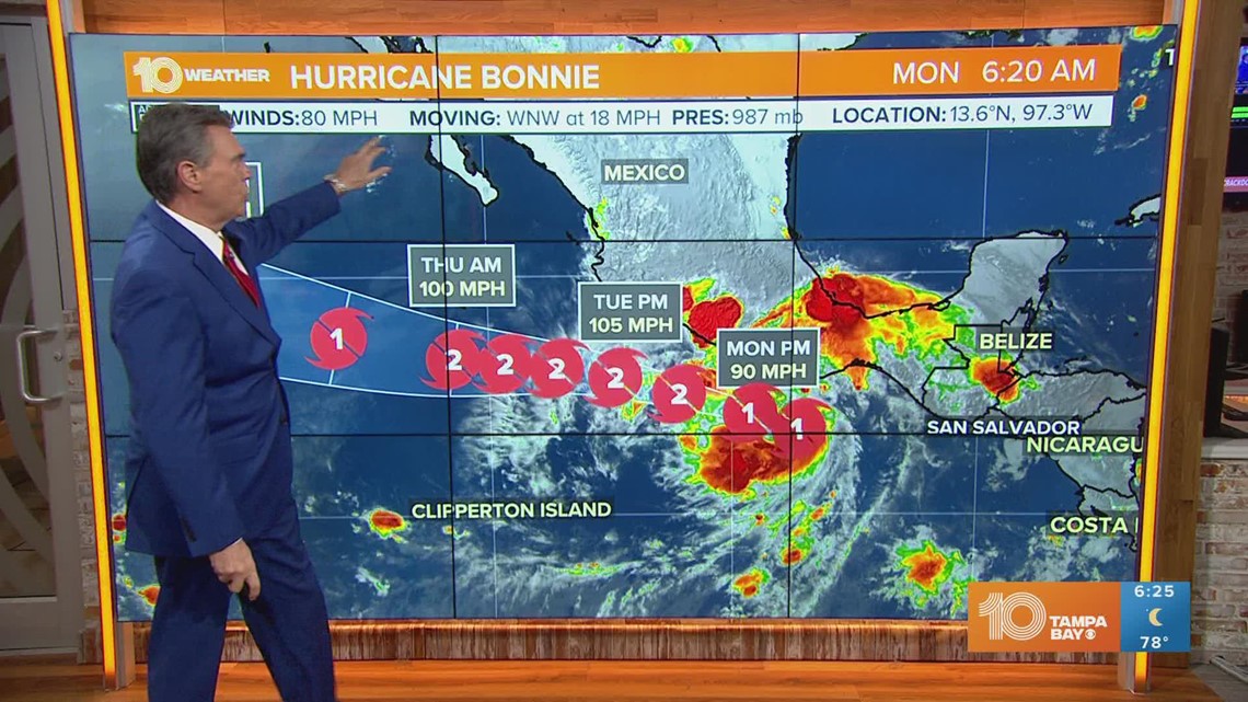 Tracking the Tropics Tropical Storm Bonnie a hurricane in the Pacific