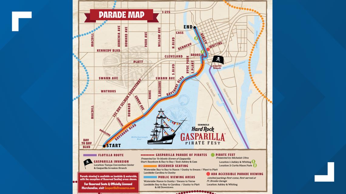 Gasparilla 2026: Here's the official route map for the Parade of