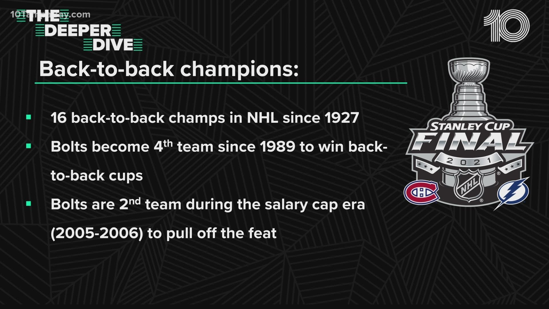 There have been 16 back-to-back champs, including the Bolts, since 1927.