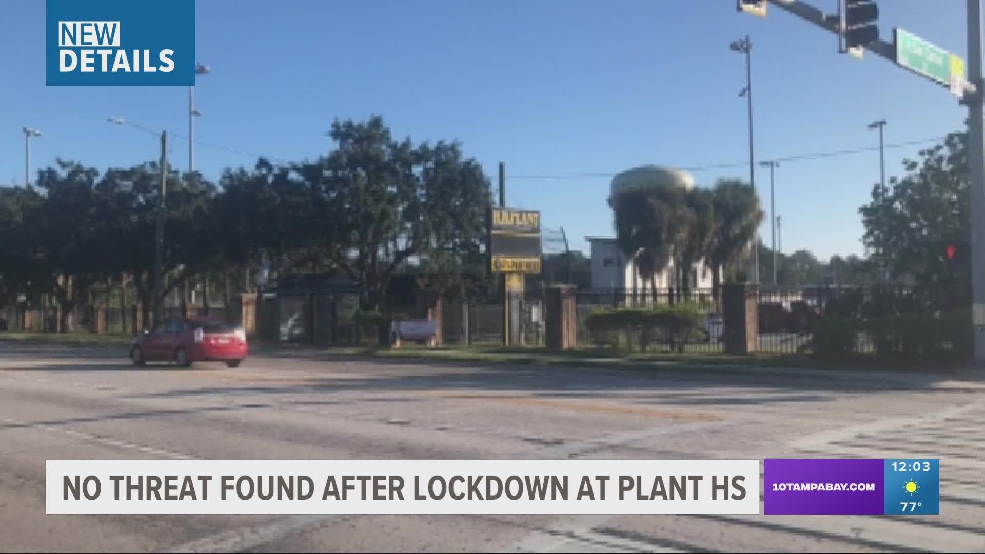 Tampa police said they received a call about a suspicious person walking towards the school, possibly with a weapon.
