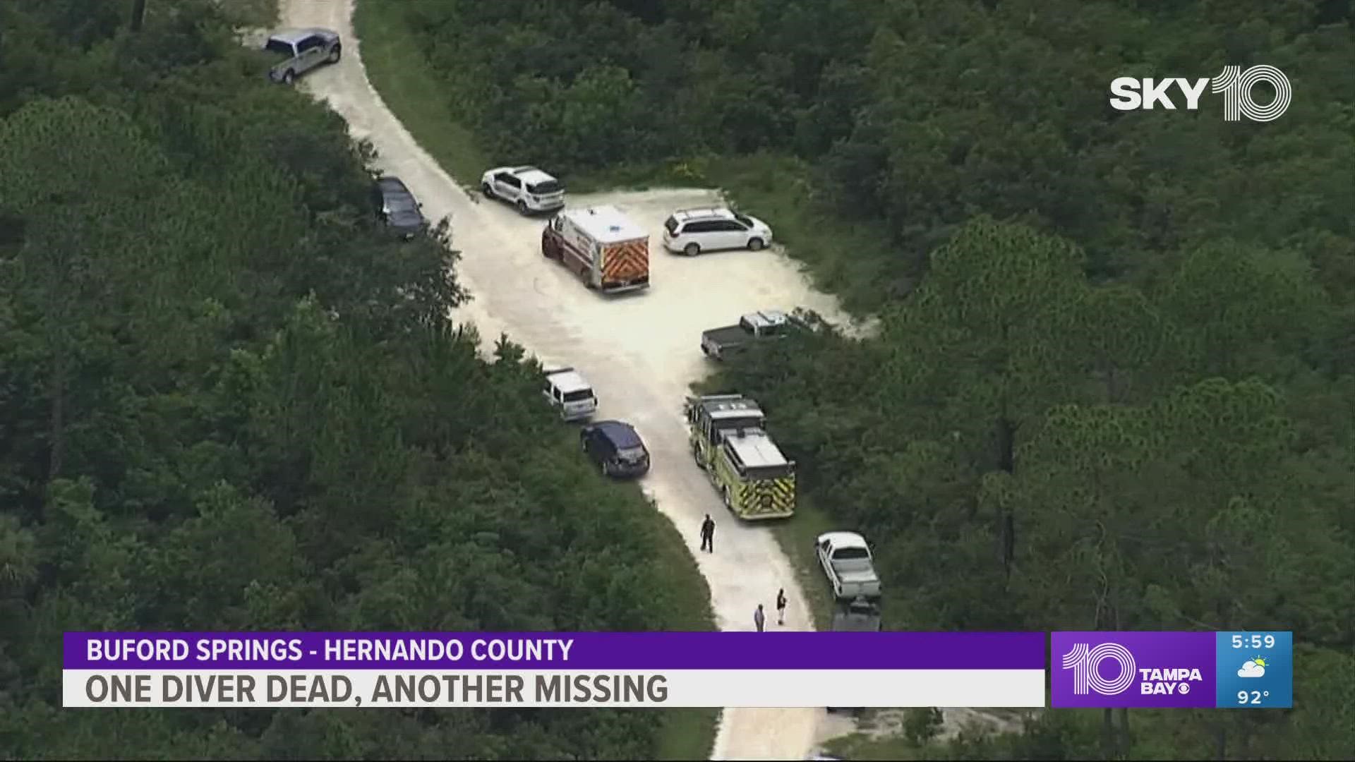 Firefighters and deputies responded to a deadly diving incident Wednesday at Buford Springs, located north of Weeki Wachee, in Hernando County.