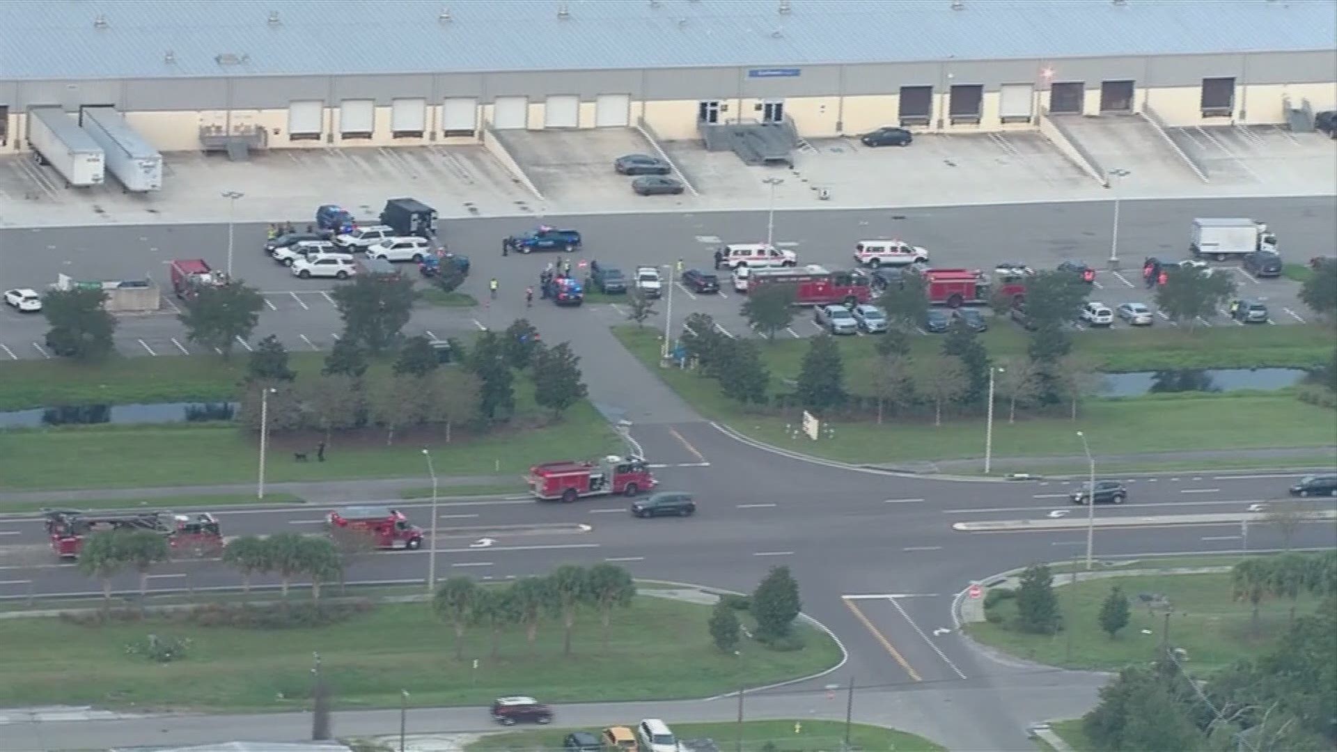 Law enforcement say a suspicious package was found at a cargo facility near the airport.
