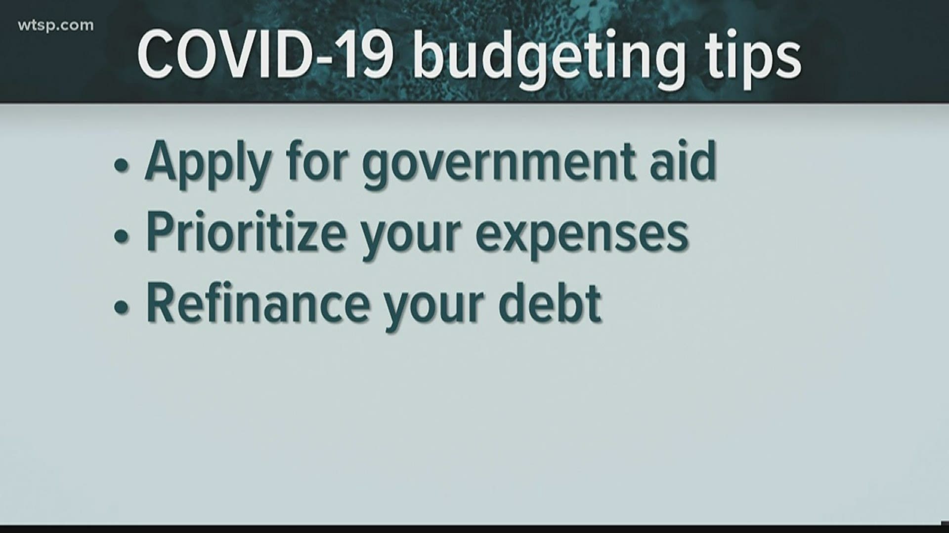 Whether you're out of work or not, money is still a big concern during coronavirus. 10News spoke with financial experts on tips that could help ease concerns.