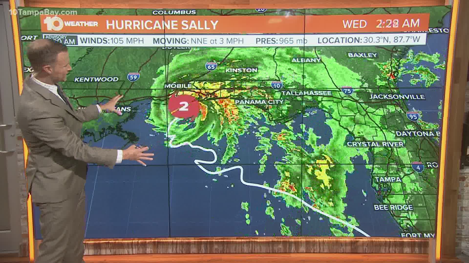 Hurricane Sally made landfall at 6 a.m. EST near Gulf Shores, Alabama as a Category 2 storm.