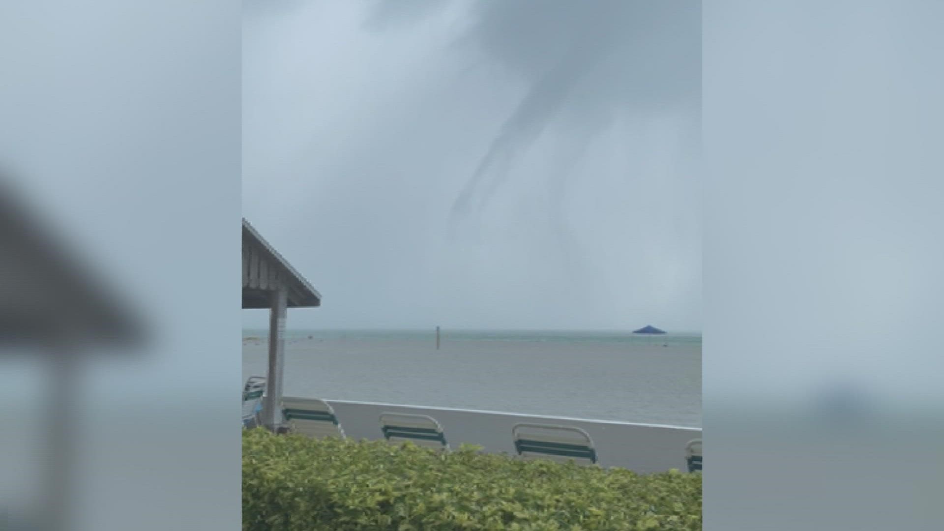 10 Tampa Bay anchor Carolina Leid came close to the funnel around 5 p.m. at the coast in St. Pete Beach.