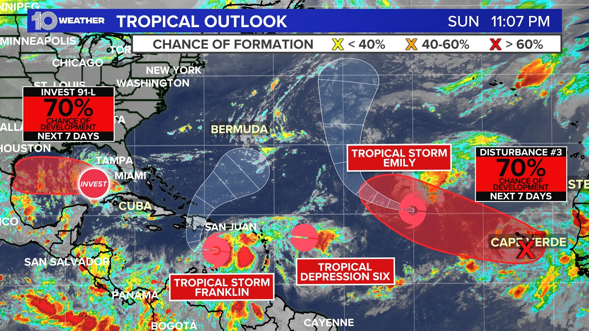 NHC Tropical Storm Franklin maintains strength