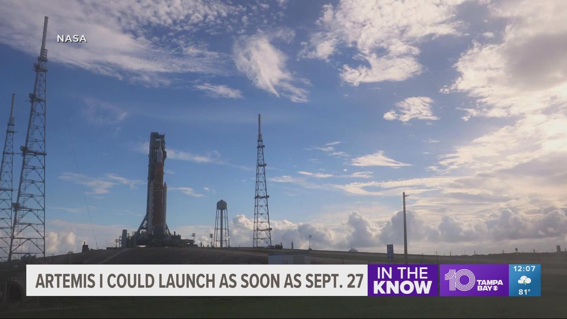NASA says the earliest possible date is Sept. 27 with Oct. 2 as the backup.