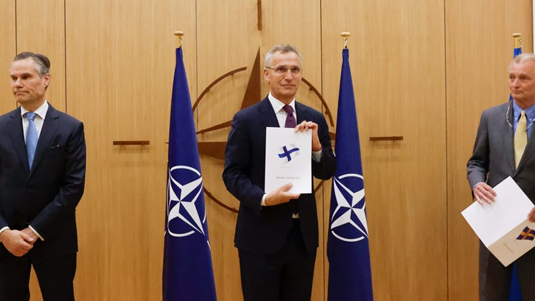 NATO chief hails 'historic moment' as Finland, Sweden apply