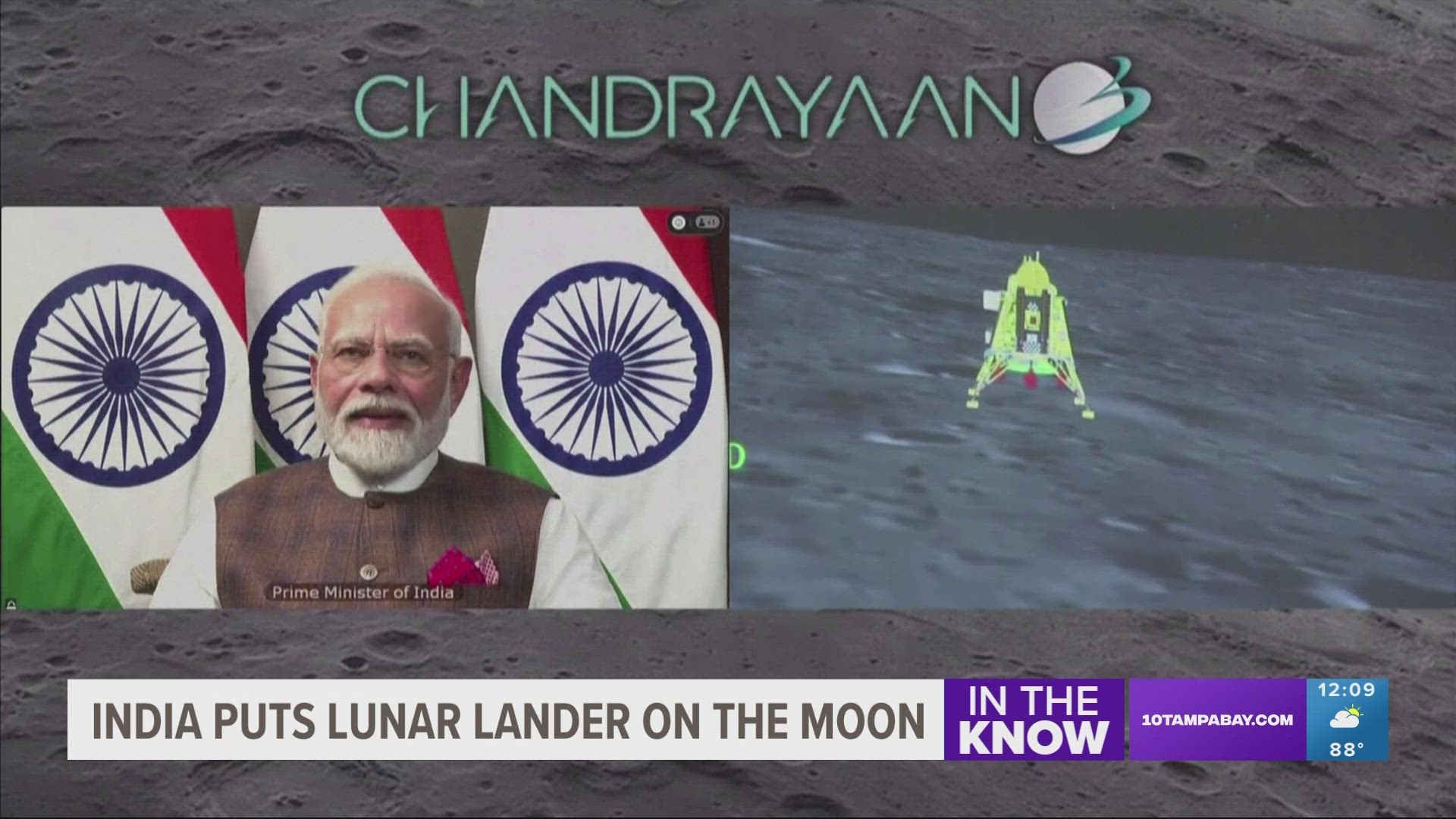 India’s successful landing comes just days after Russia’s Luna-25, which was aiming for the same lunar region, spun into an uncontrolled orbit and crashed.