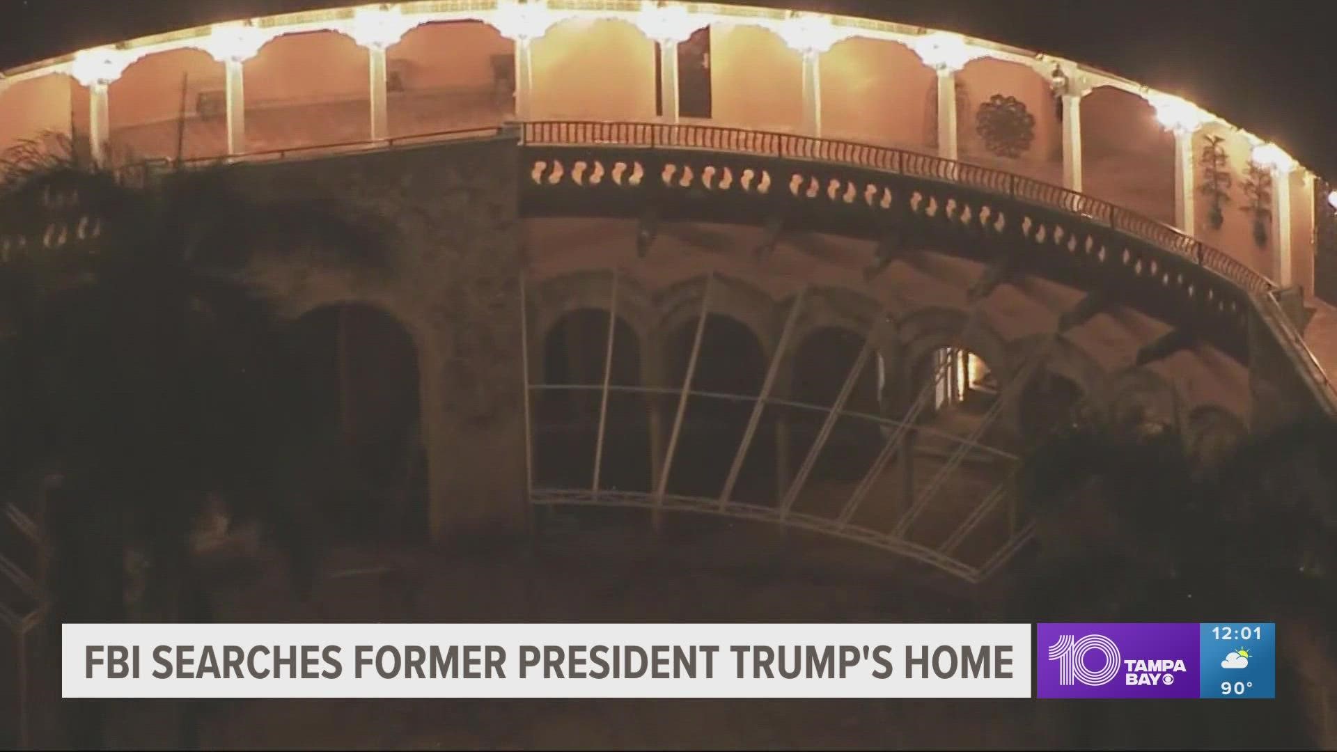 An AP source said the search was related to a probe of whether Trump had taken classified records from his White House tenure to his Florida estate.