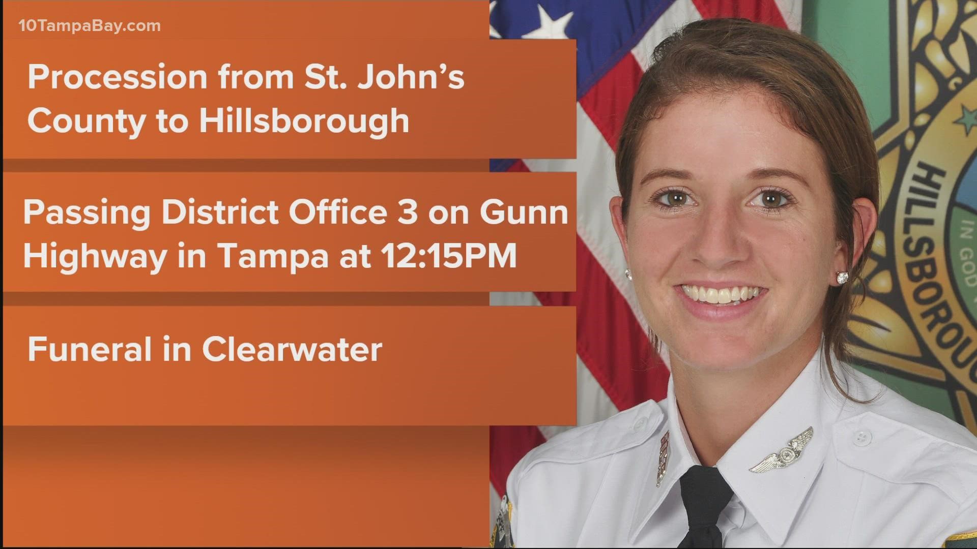 Investigators say a co-worker, Hillsborough County Sheriff's Office Detective Daniel Leyden, shot her before killing himself.