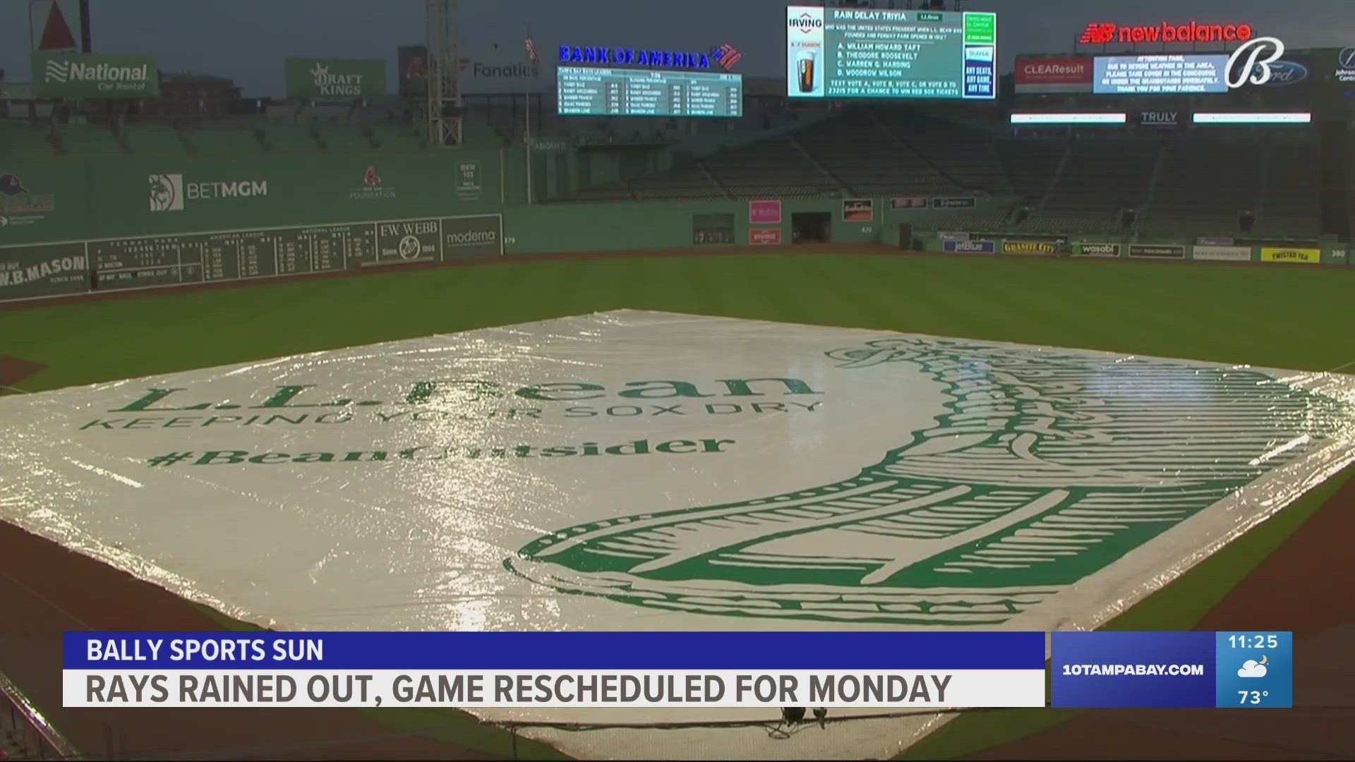 The game was rescheduled to 4:05 p.m. on Monday in Boston.