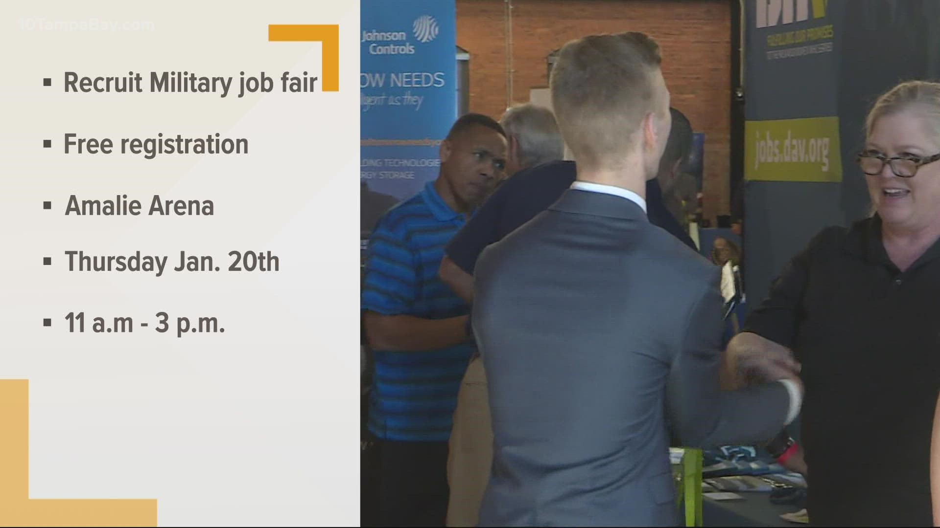 RecruitMilitary is hosting a free job fair on Thursday for Tampa's large military community.