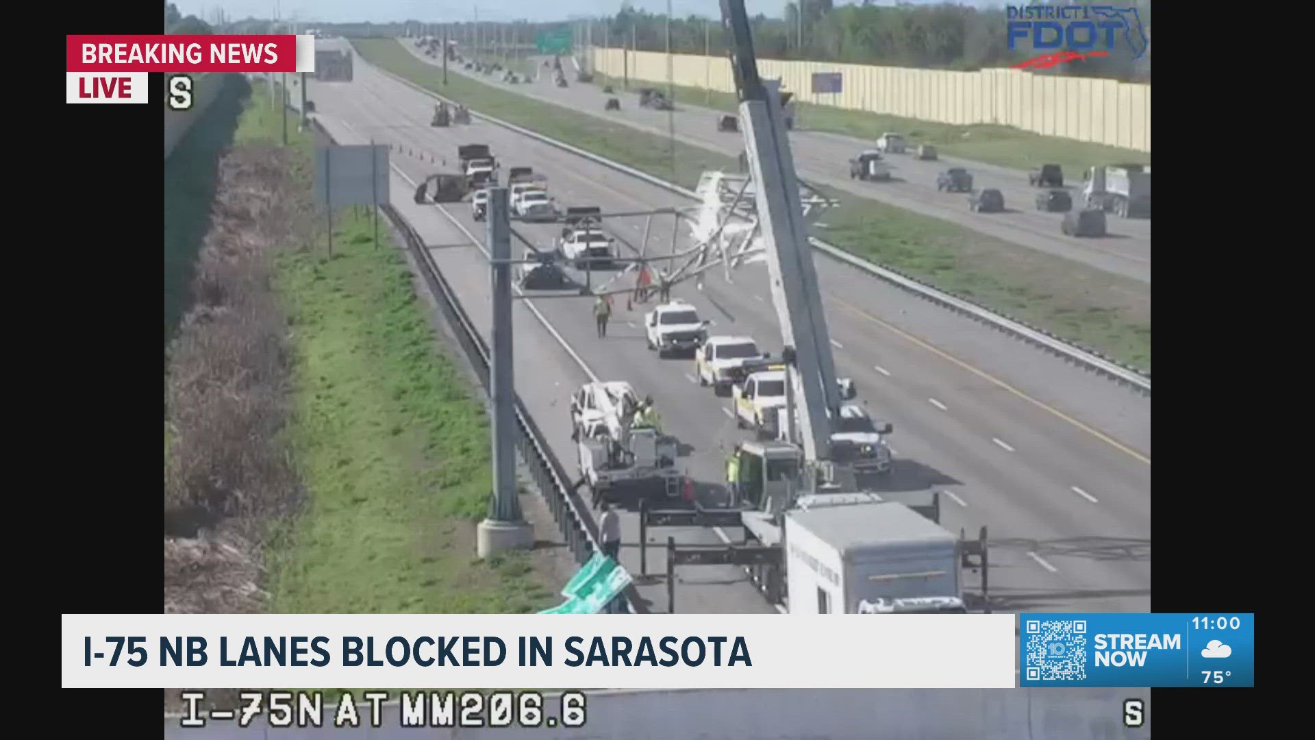 I-75 Northbound blocked Monday mid-morning | wtsp.com