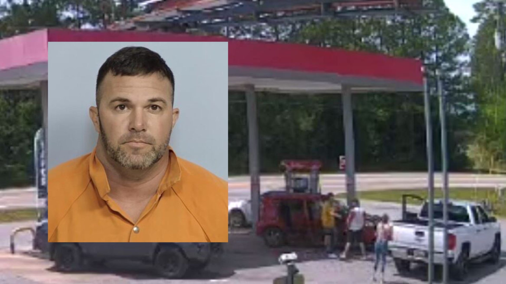 Deputies reportedly learned that 40-year-old Thomas Keebler of Valley, Alabama followed a car, with two adults and a minor inside, into a parking lot.