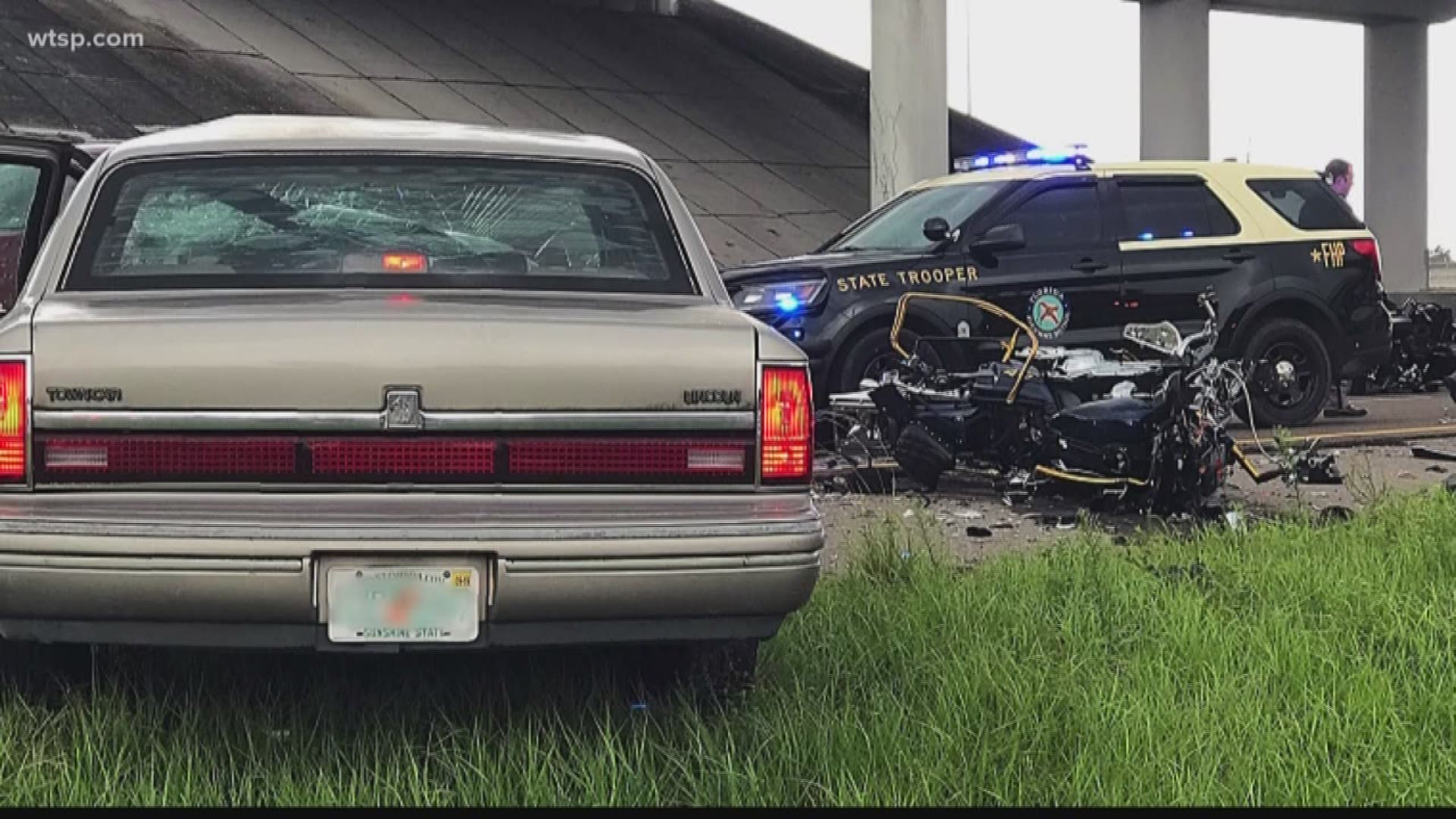 A wrong-way crash led to a motorcyclist's death Wednesday on Interstate 75 near the Hillsborough/Pasco County line, the Florida Highway Patrol said.

Troopers said about 3:30 p.m., a 1994 Lincoln Town Car was headed south in the northbound lanes of the interstate after making a U-turn from the I-275 entrance ramp.

The Lincoln hit a 2012 Harley Davidson motorcycle head-on near County Line Road, troopers said.