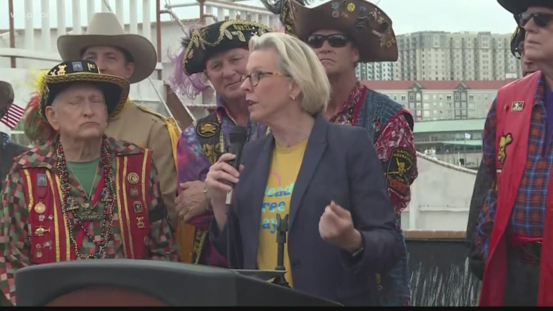 Mayor Jane Castor is working to ensure fewer people throw their beads into the water.