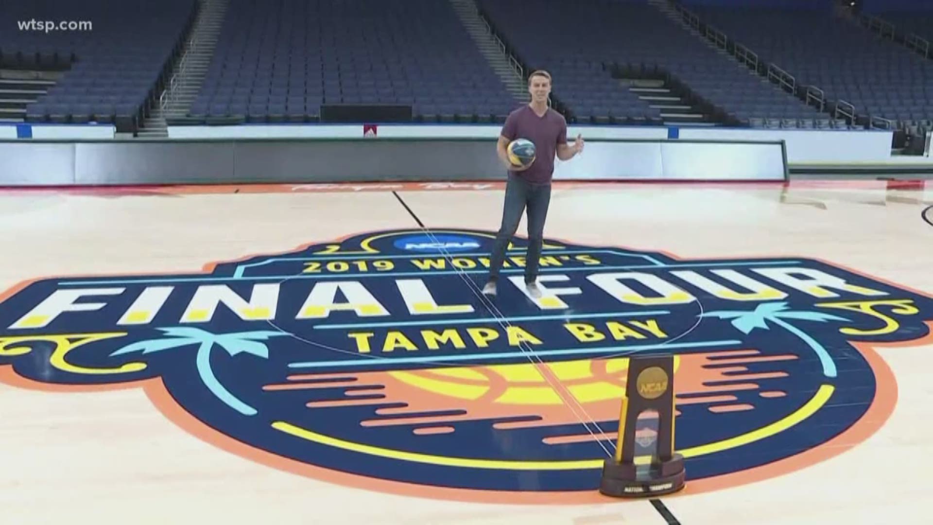 Womens Final Four court is down at Amalie Arena wtsp