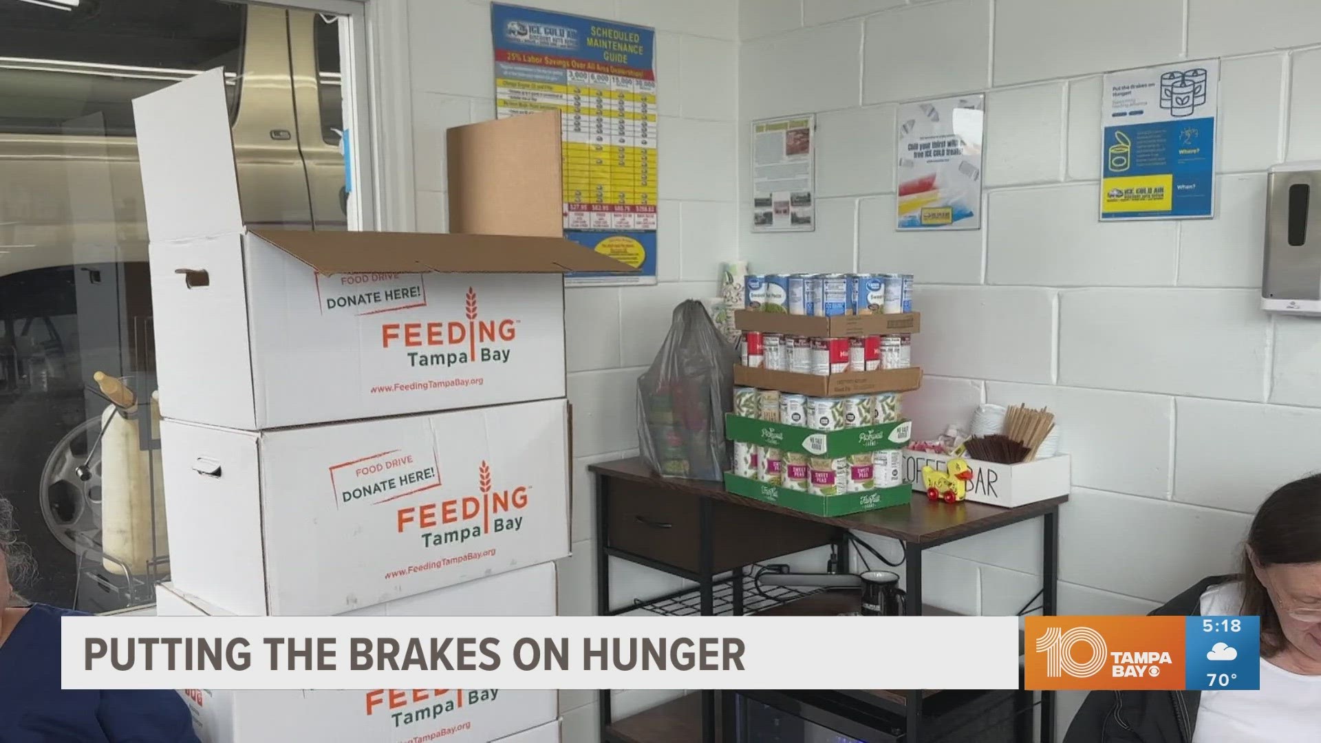 Ice Cold Air locations on Sligh Avenue in Tampa and in Port Richey are offering free brake pads and service to people who bring in 24 non-perishable food items.