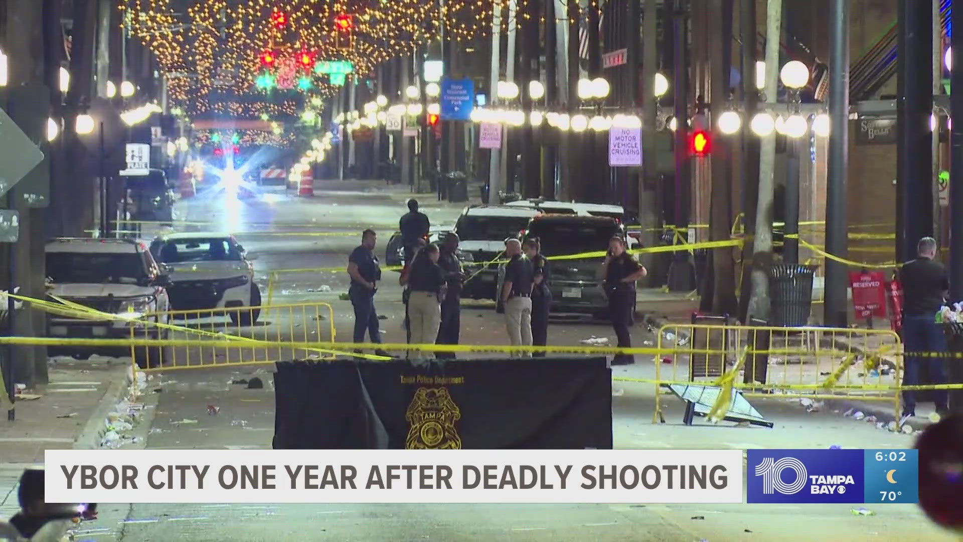 There are extra police patrols cruising around Ybor in an effort to make people feel safe one year after the shooting killed two people. 