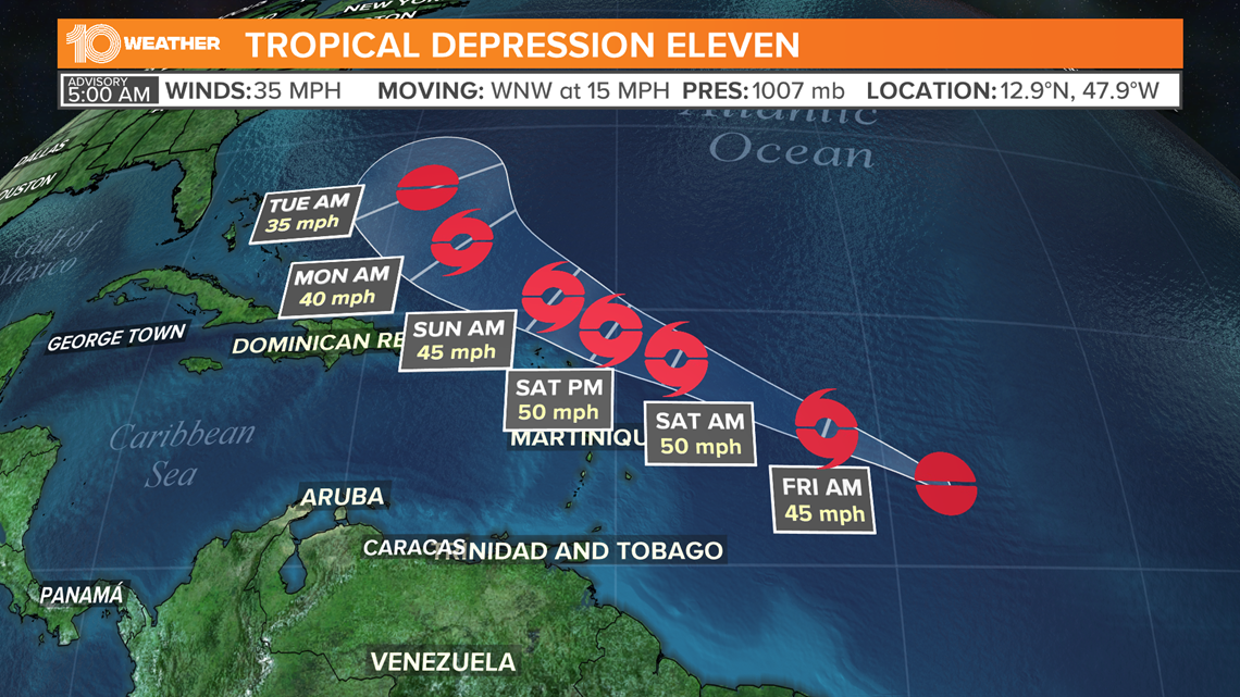 NHC: Tropical Depression Eleven forms in the Atlantic | wtsp.com