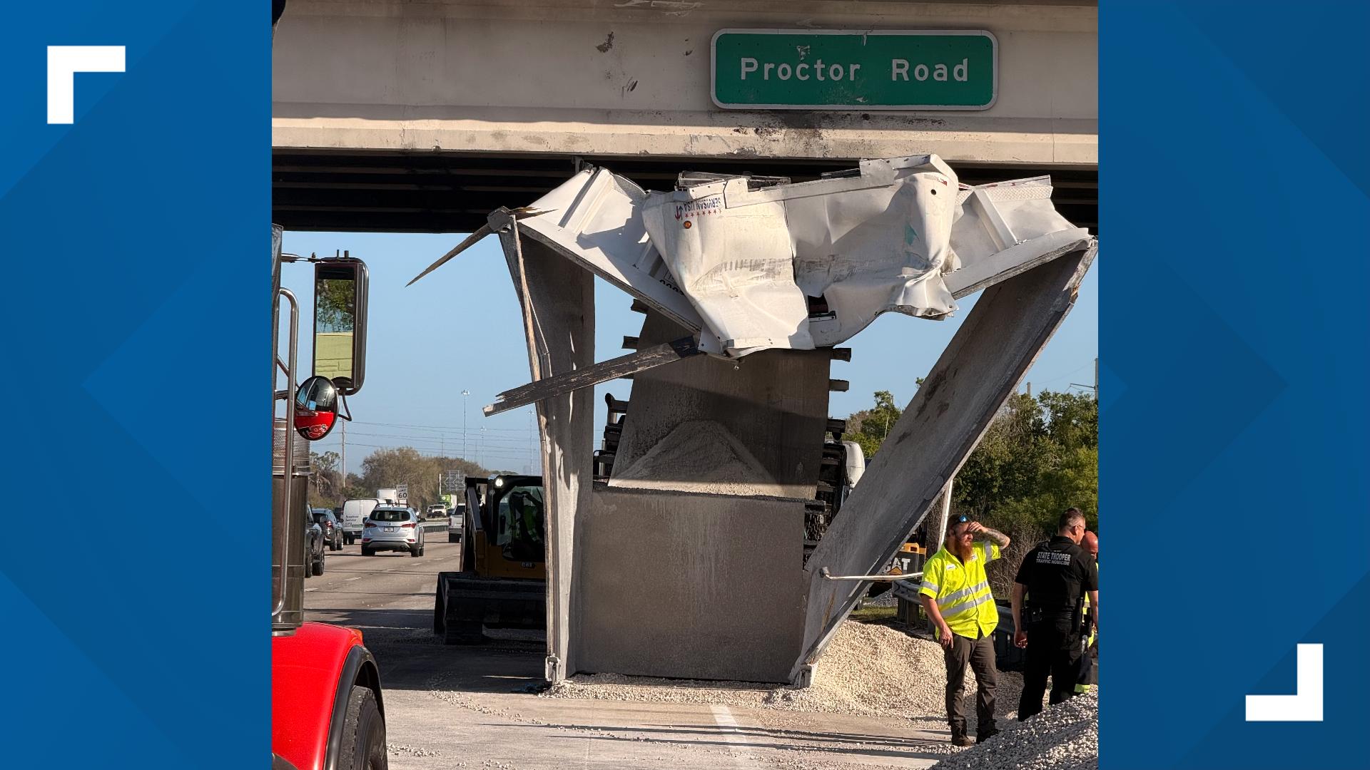 Several lanes on I-75 N in Sarasota shut down after dump truck crashes ...