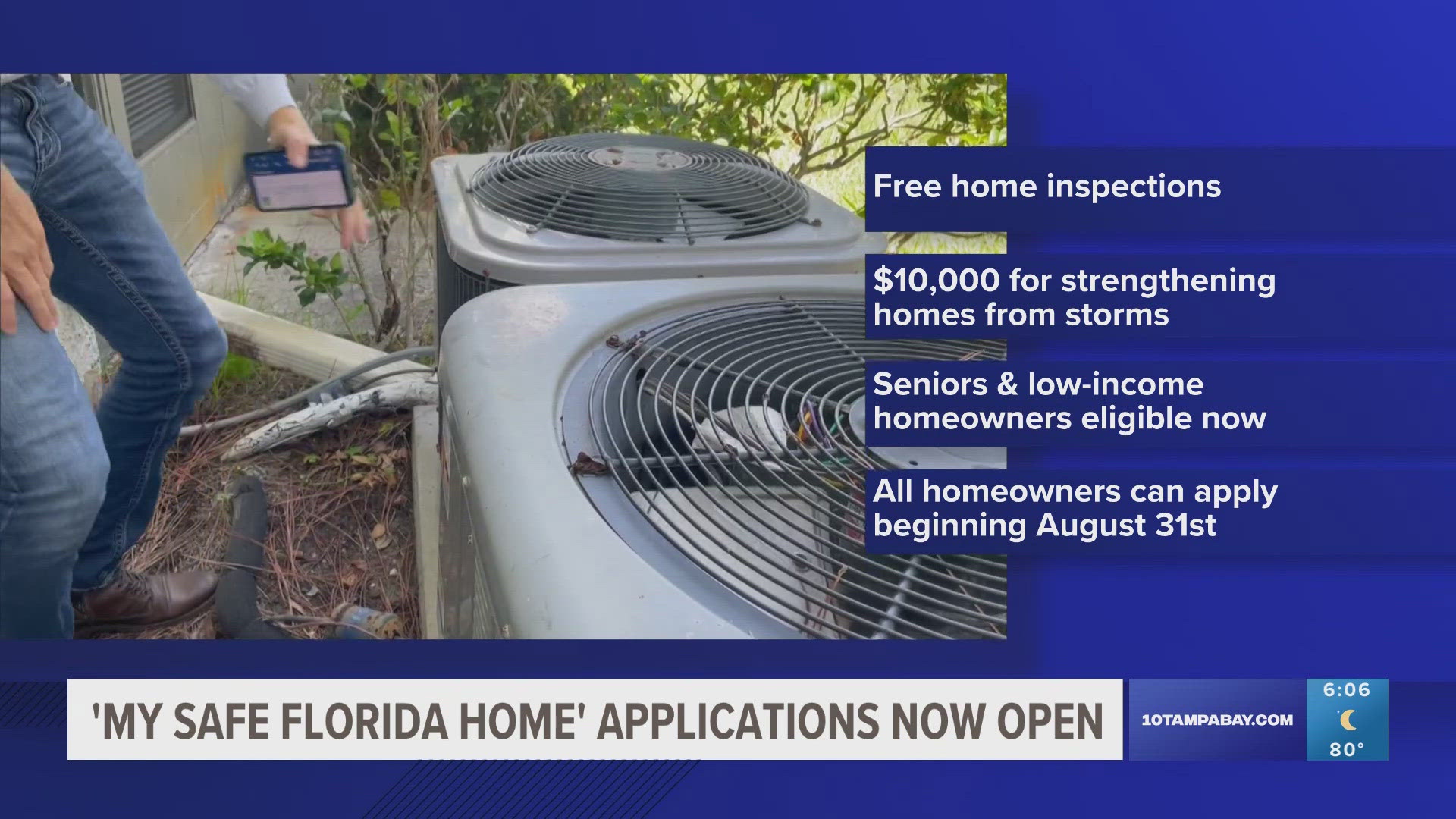 Floridians can apply for help to protect their homes from storm damage with seniors and low-income homeowners now eligible to apply before it's open to everyone.
