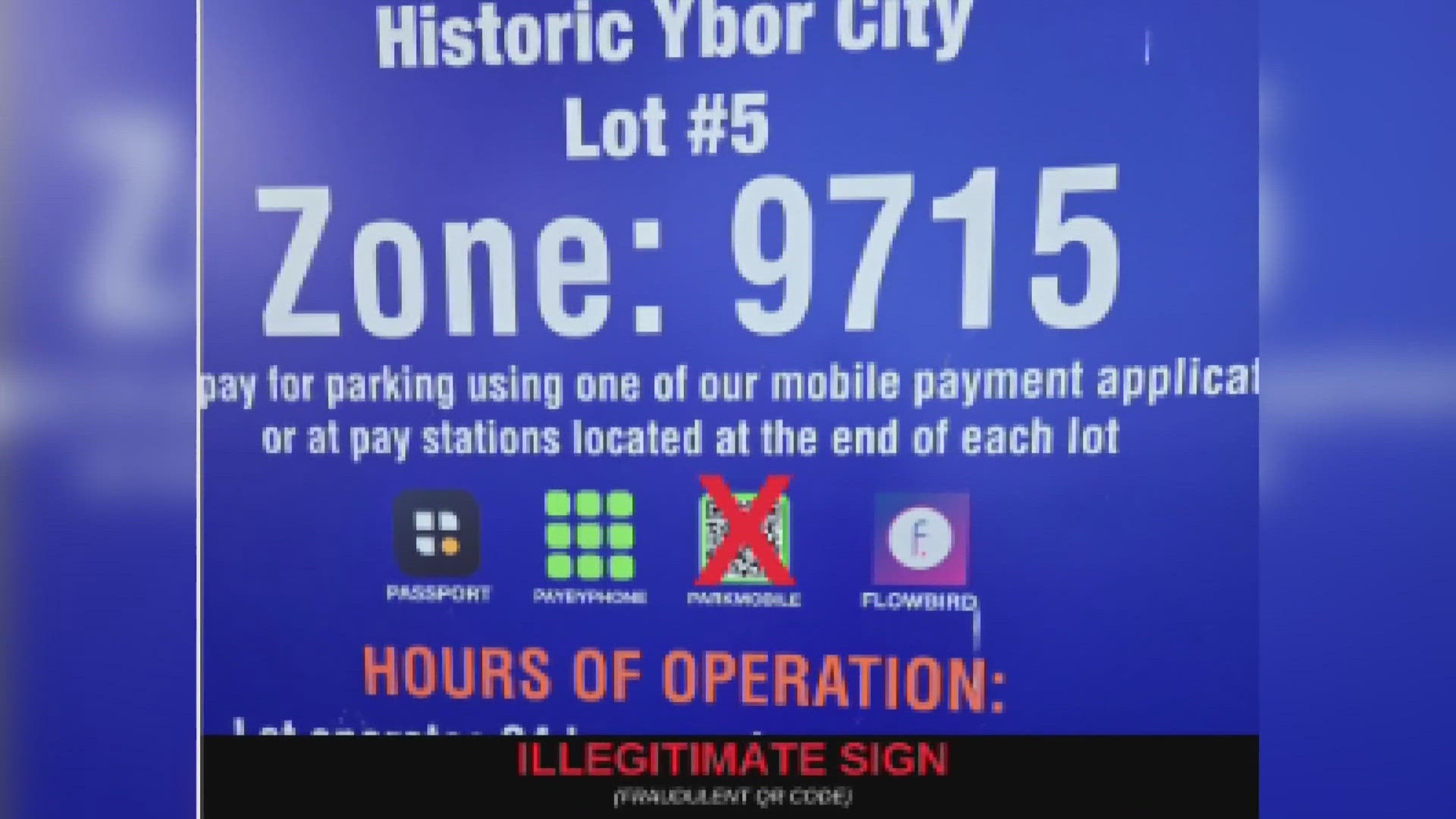 The department says stickers have been found on parking lot payment stations in Ybor City and placed over the ParkMobile logo.