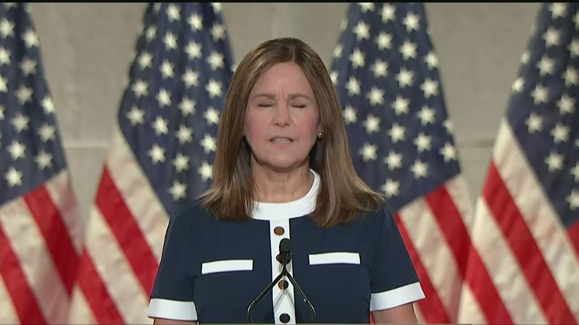 Second lady Karen Pence spoke during the third night of the Republican National Convention.