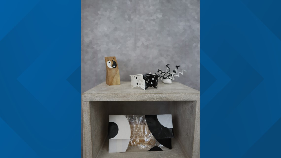 Florida teen's duct tape dress inspired by Yin and Yang