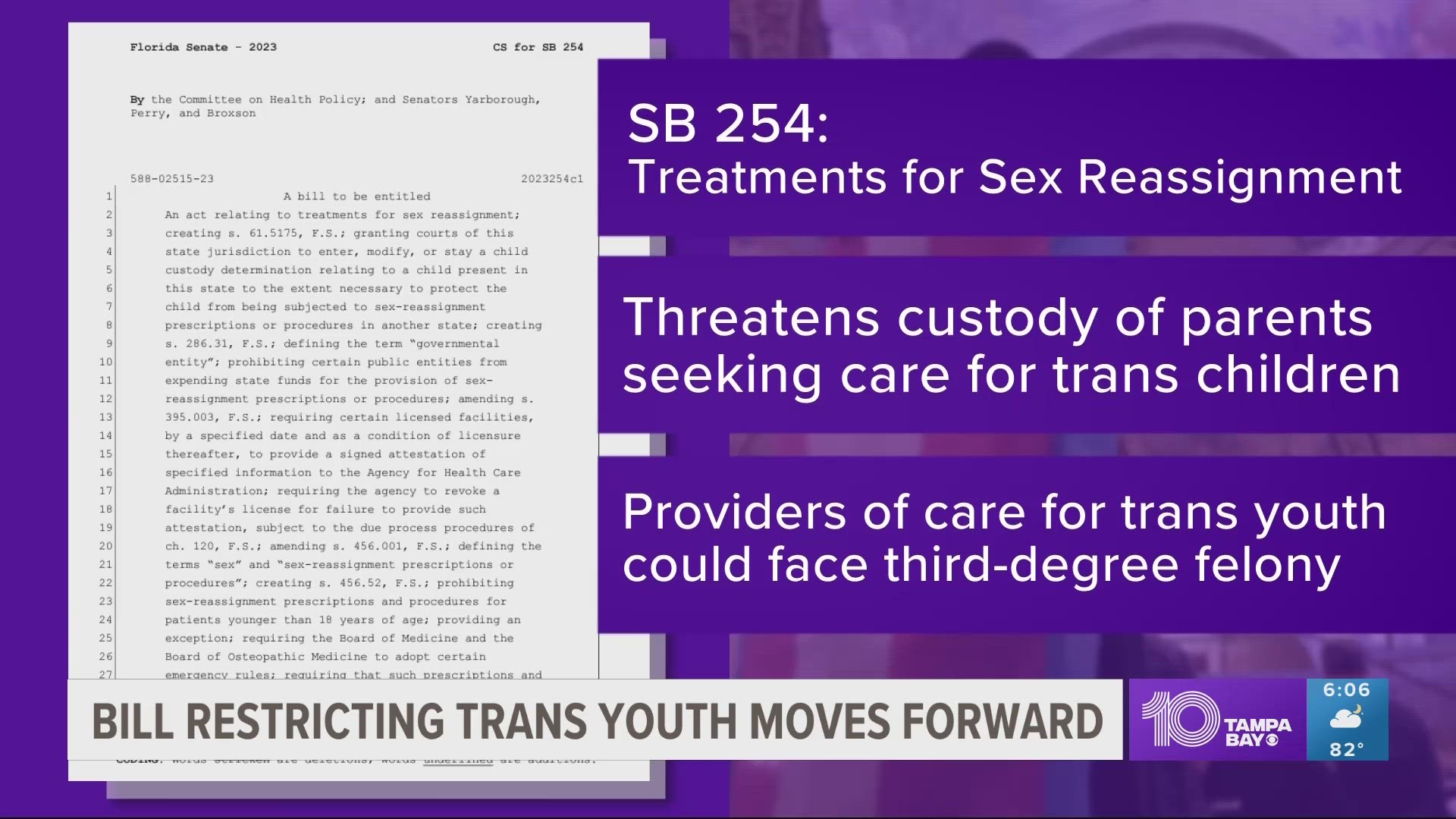 The bill threatens custody of parents seeking care fo trans children.