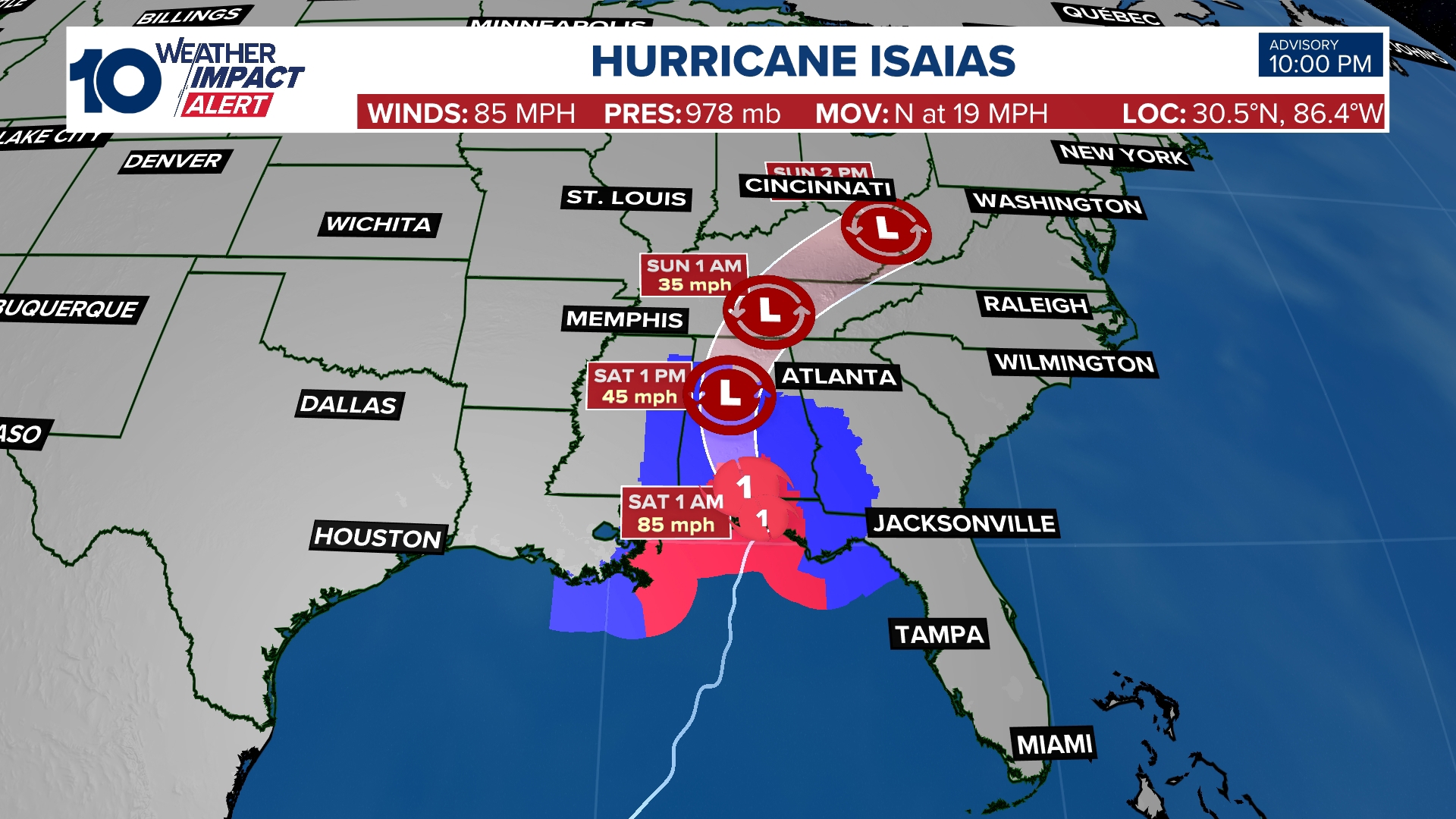 TRACKER: Watch Hurricane Isaias using forecast cone, spaghetti models ...