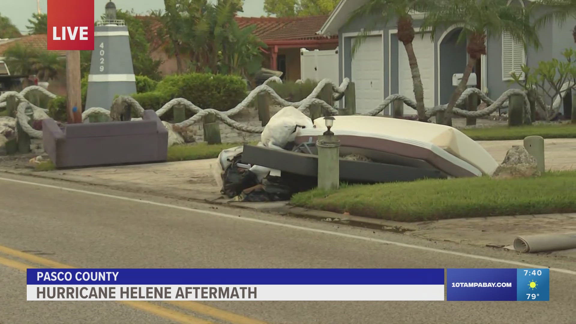 10 Tampa Bay's Anjelicia Bruton gives a look at the Hurricane Helene aftermath in Pasco County.