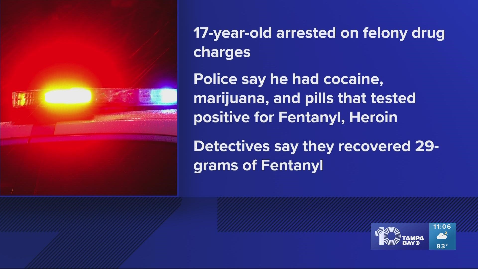 Authorities say they were serving a search warrant when they arrested the teen at his home.