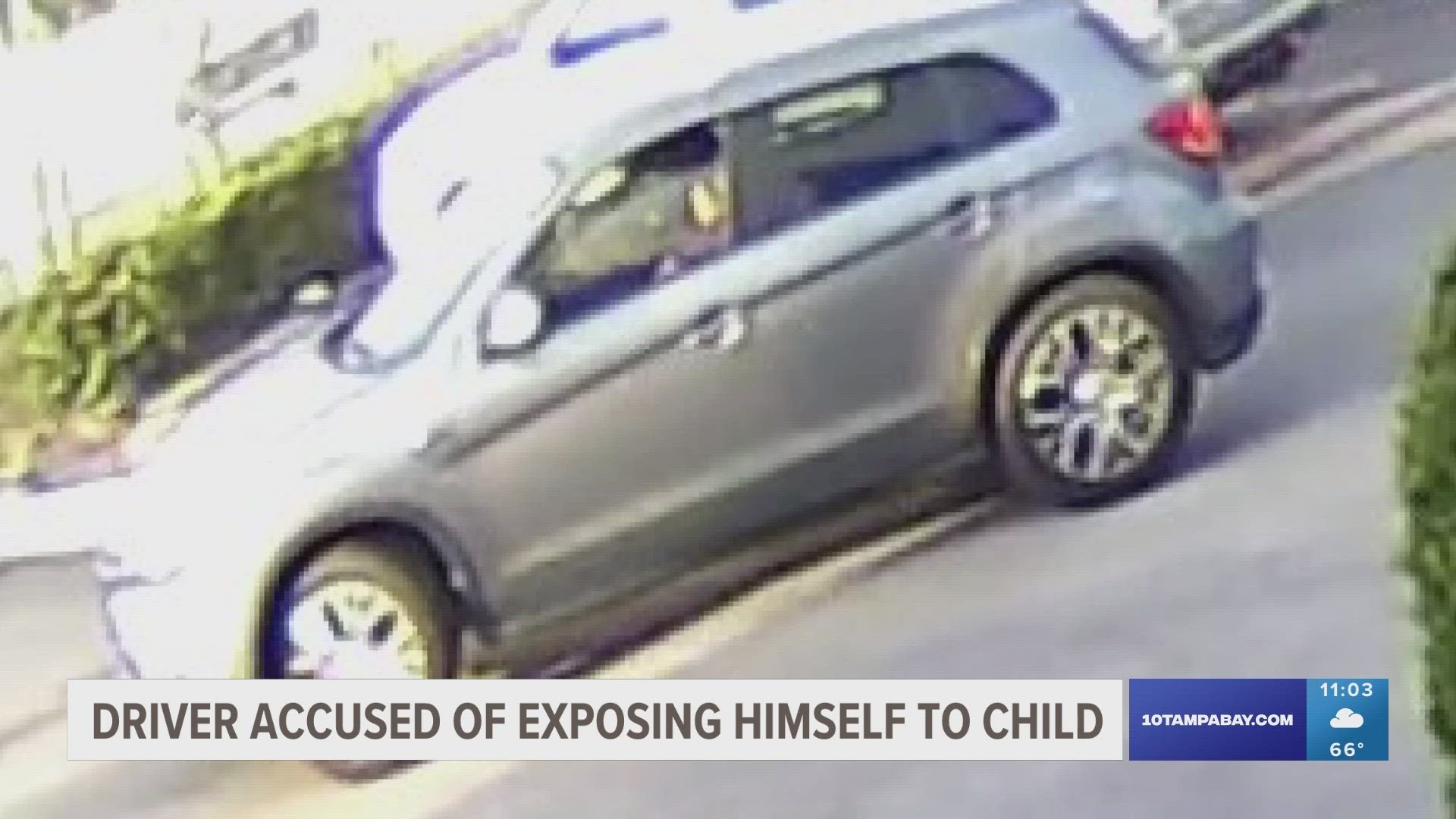 Police say the man was wearing just a t-shirt, sunglasses and a mask when he opened his car door and exposed himself to the 12-year-old.